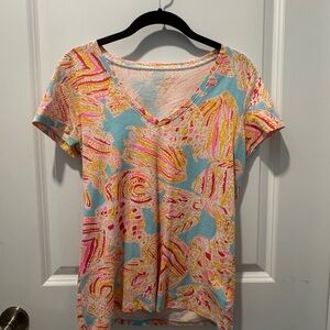 Lilly Pulitzer Multicolor V-Neck Tee